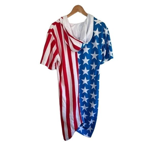 Tipsy Elves USA Patriotic Medium Unisex Romper Jumpsuit Shorts Flag - Picture 4 of 10